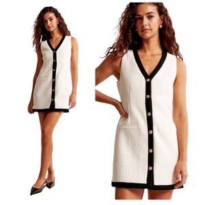 Abercrombie & Fitch Black and White Midi Dress